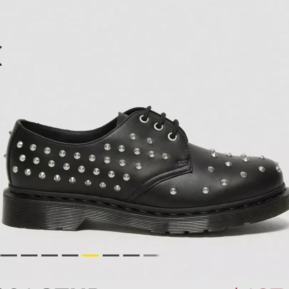 Dr martens doc 1461 stud wanama leather Oxford shoes oxfords studded 8 9 - Picture 4 of 8